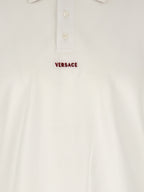 Versace White Cotton Polo Shirt Versace