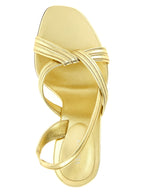 Versace Gold Lamb Leather Stiletto Heel Sandals Versace