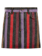 Versace Multicolor Cotton Long Skirt Versace