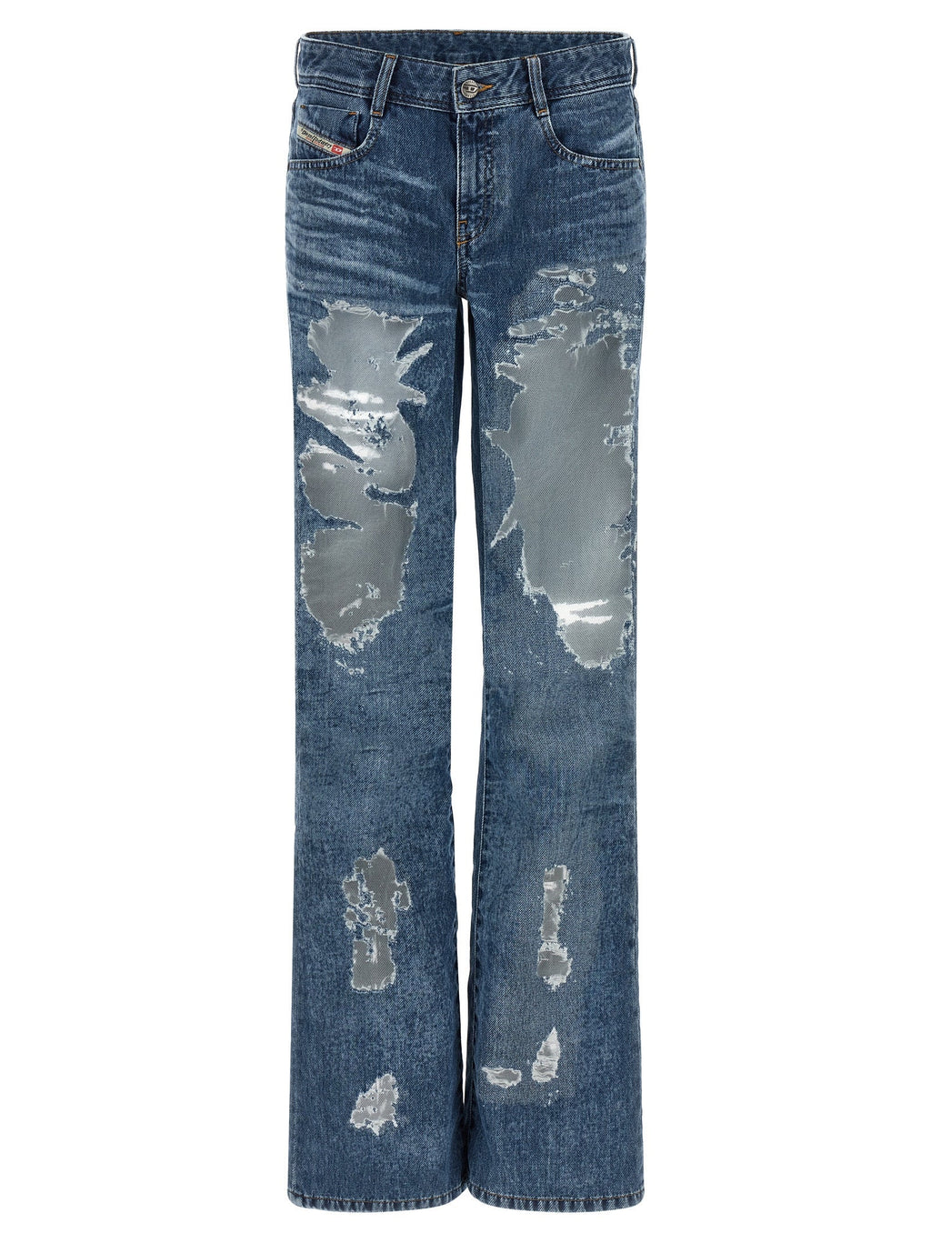 Diesel Blue Cotton Flared Jeans Diesel
