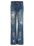Diesel Blue Cotton Flared Jeans Diesel
