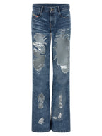 Diesel Blue Cotton Flared Jeans Diesel
