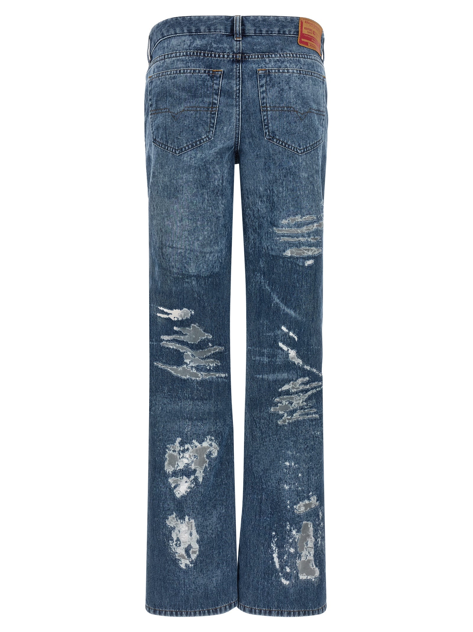 Diesel Blue Cotton Flared Jeans Diesel