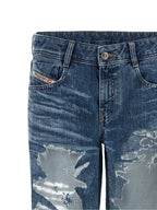 Diesel Blue Cotton Flared Jeans Diesel