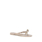 Valentino Garavani Beige Cotton Flip-Flop Sandals Valentino Garavani