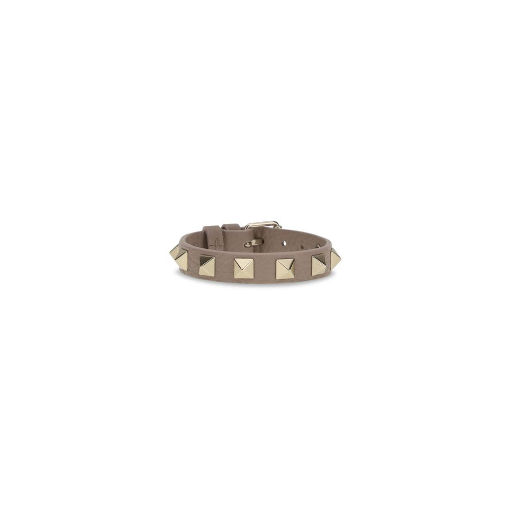 Valentino Garavani Gray Calf Leather Bos Taurus Bracelet Valentino Garavani