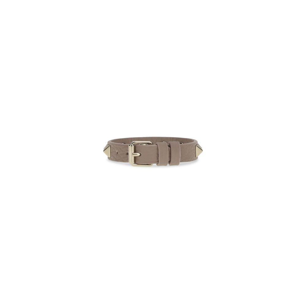 Valentino Garavani Gray Calf Leather Bos Taurus Bracelet Valentino Garavani
