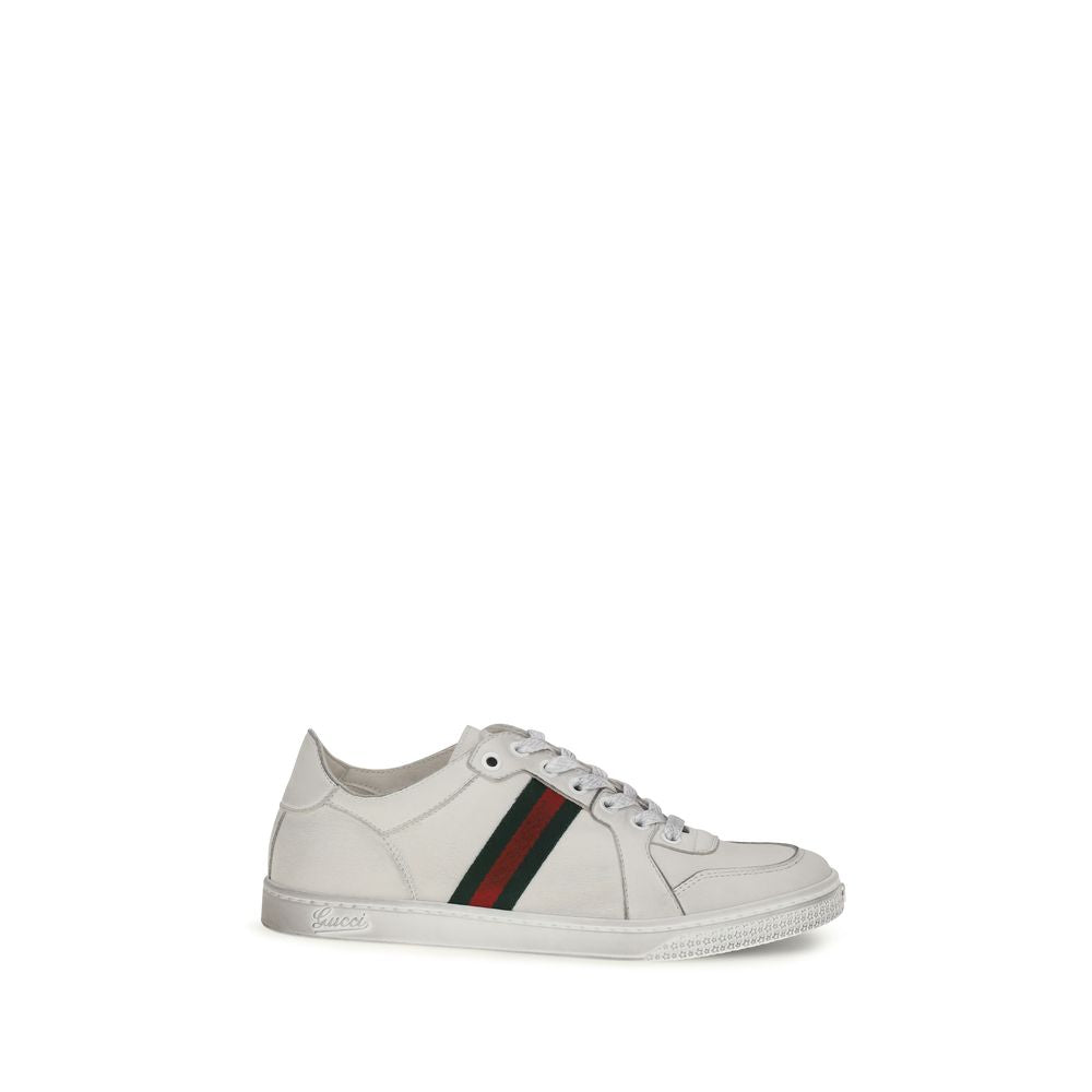 Gucci White Calf Leather Bos Taurus Athletic Sneakers Gucci