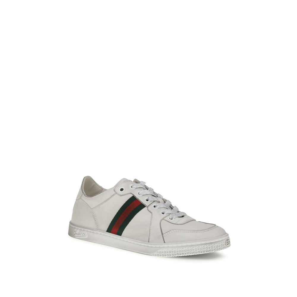 Gucci White Calf Leather Bos Taurus Athletic Sneakers Gucci