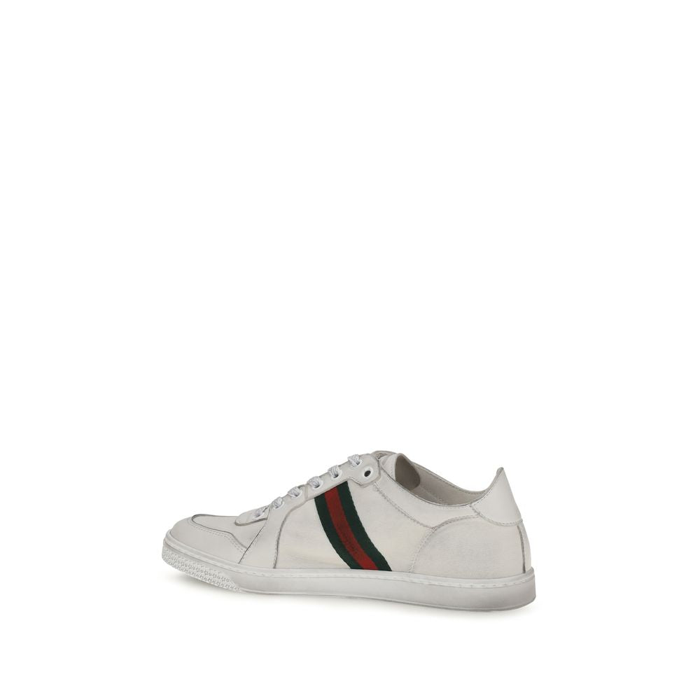 Gucci White Calf Leather Bos Taurus Athletic Sneakers Gucci