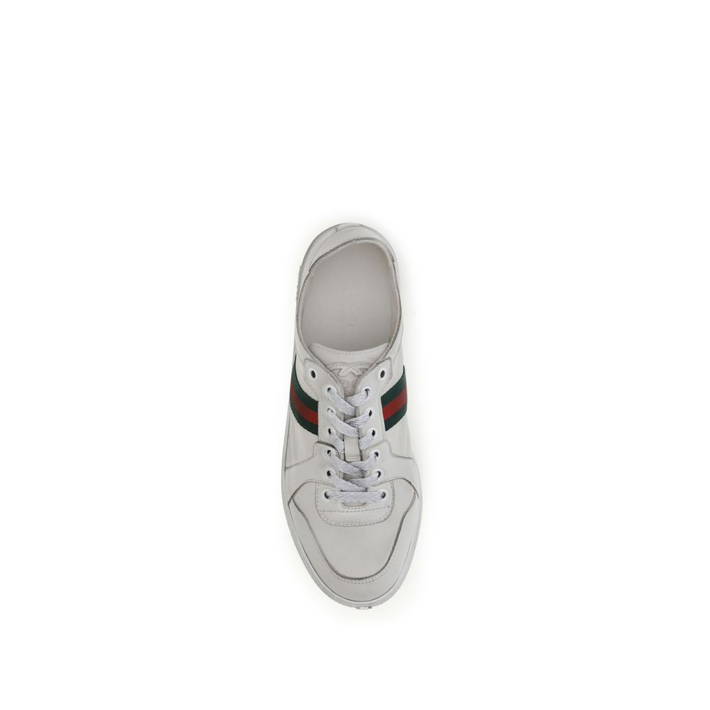 Gucci White Calf Leather Bos Taurus Athletic Sneakers Gucci