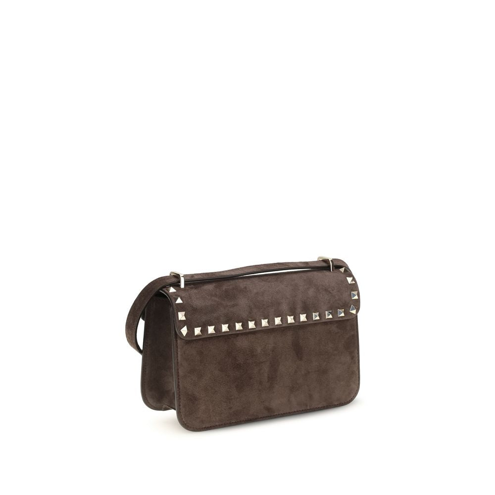 Valentino Garavani Brown Suede Leather Shoulder Bag Valentino Garavani