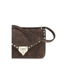 Valentino Garavani Brown Suede Leather Shoulder Bag Valentino Garavani
