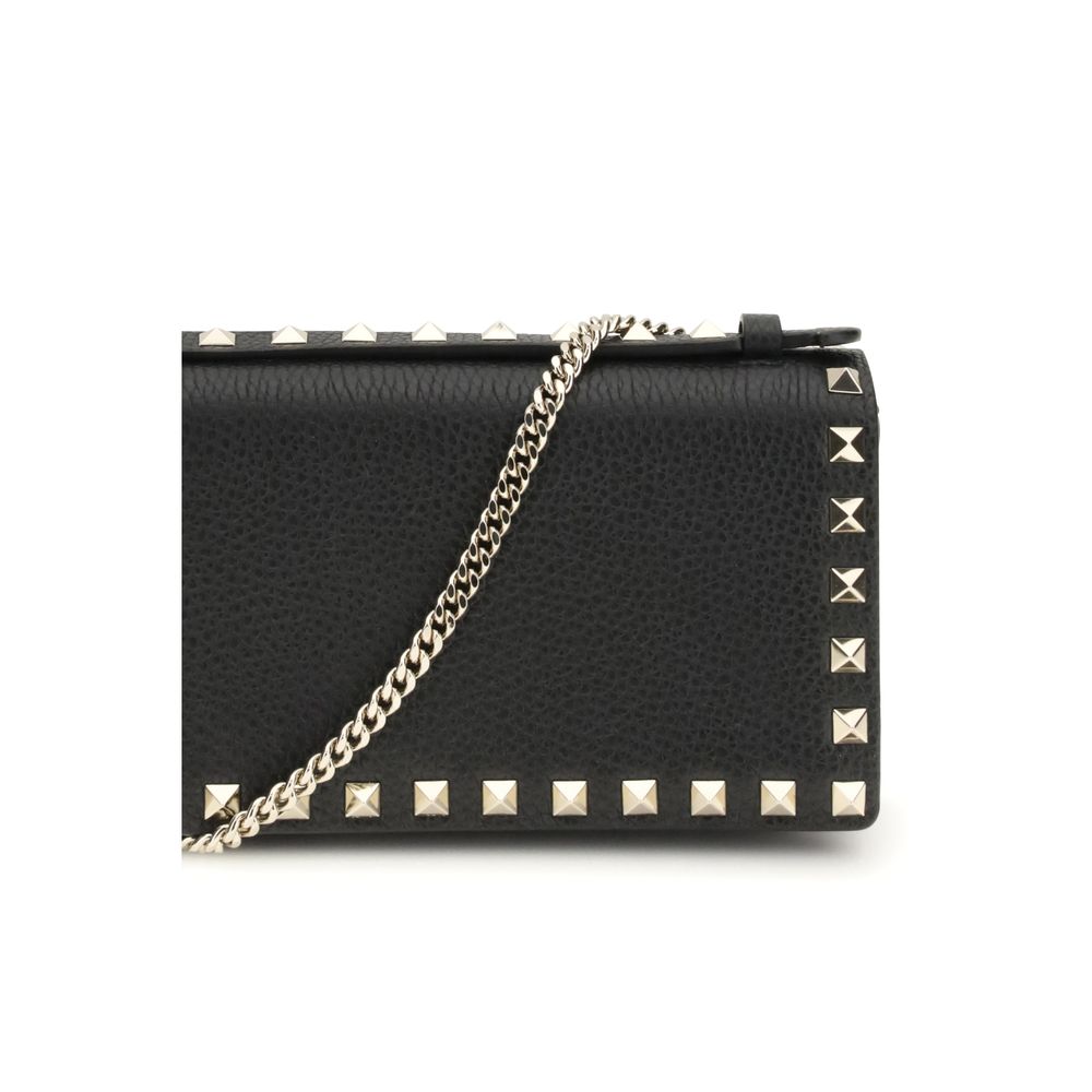 Valentino Garavani Black Calf Leather Bos Taurus Wallet Valentino Garavani