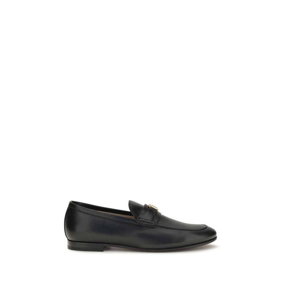 Valentino Garavani Black Calf Leather Bos Taurus Slip-On Loafers Valentino Garavani