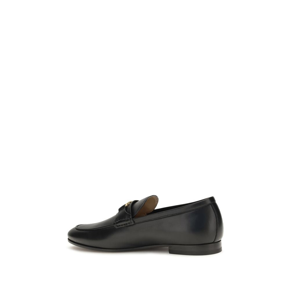 Valentino Garavani Black Calf Leather Bos Taurus Slip-On Loafers Valentino Garavani