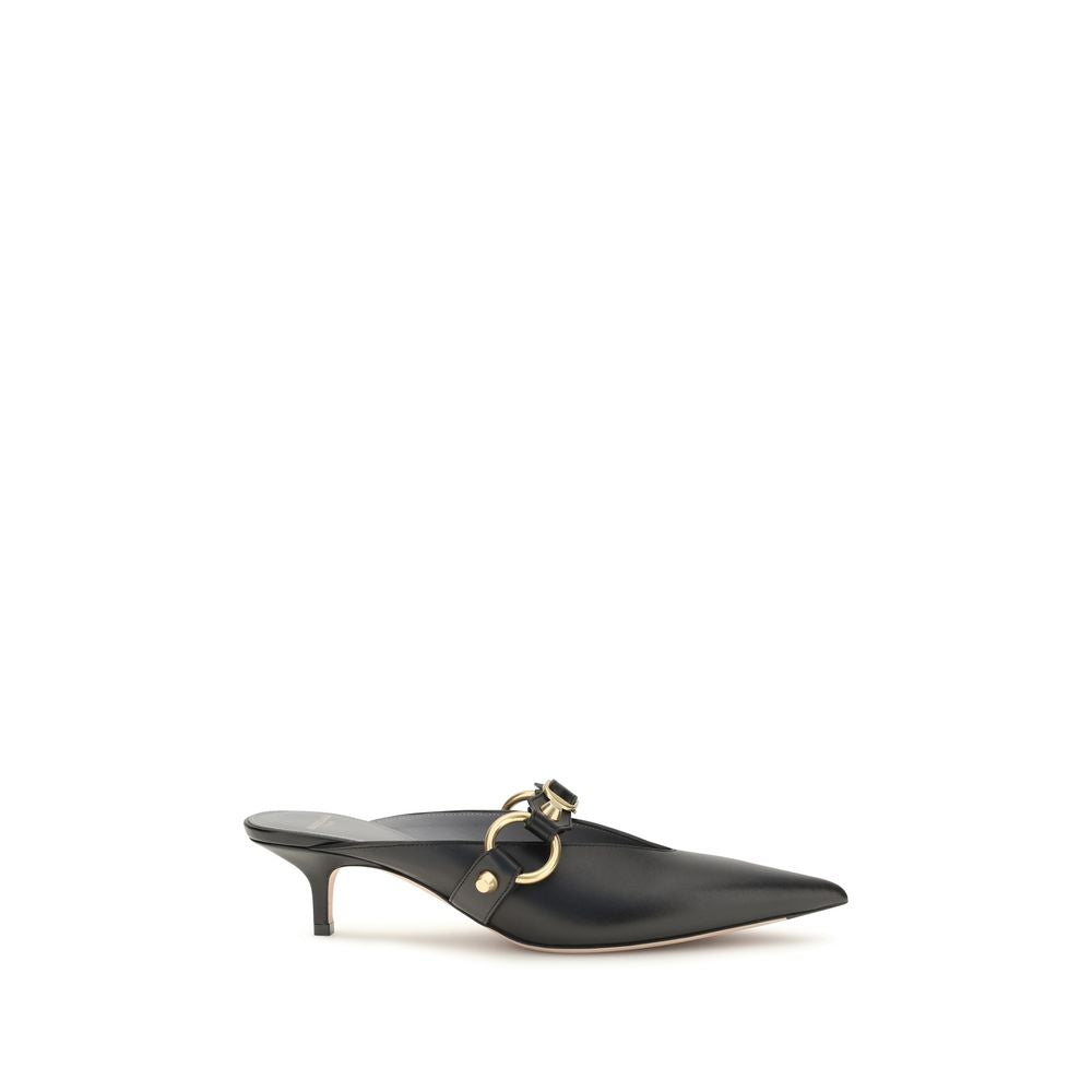 Balenciaga Black Calf Leather Bos Taurus Mules Balenciaga
