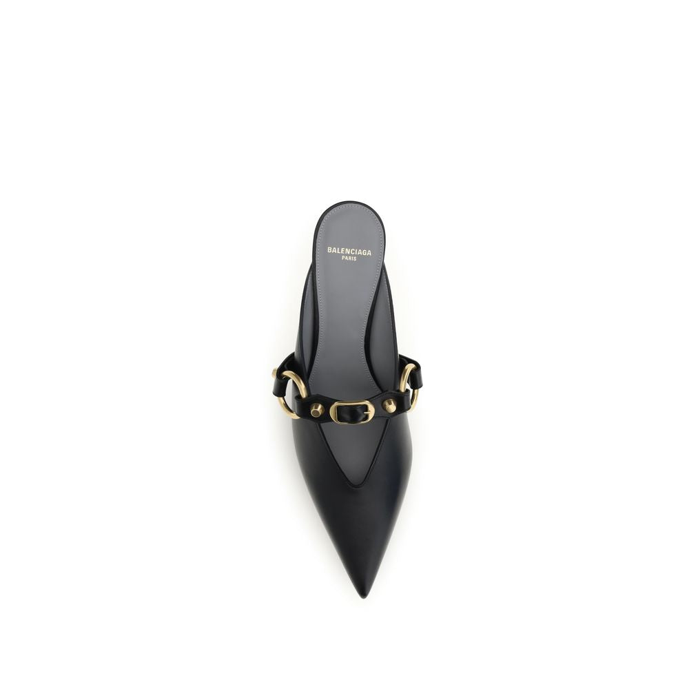 Balenciaga Black Calf Leather Bos Taurus Mules Balenciaga