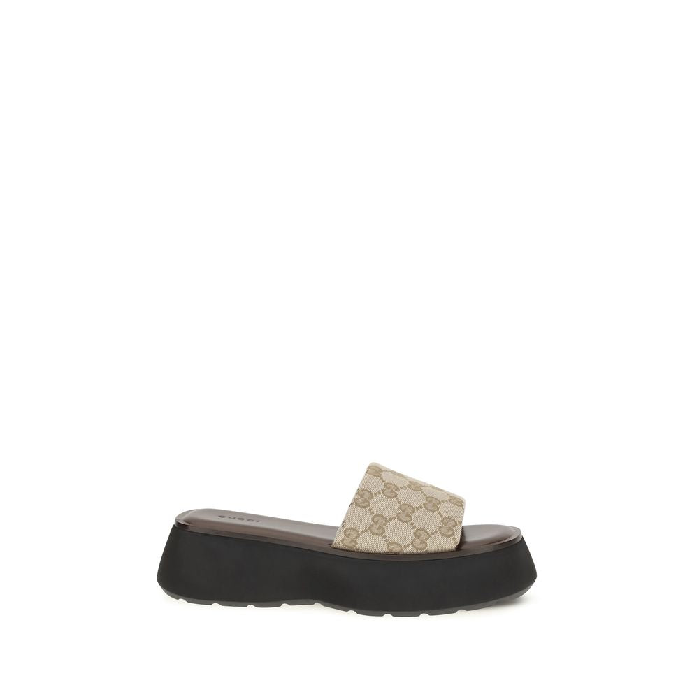 Gucci Beige Fabric Platform Sandals Gucci