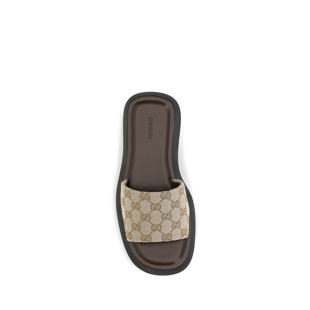 Gucci Beige Fabric Platform Sandals Gucci