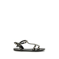 Valentino Garavani Black Rubber Flat Sandals Valentino Garavani