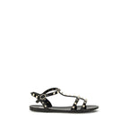 Valentino Garavani Black Rubber Flat Sandals Valentino Garavani