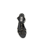 Valentino Garavani Black Rubber Flat Sandals Valentino Garavani