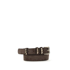 Valentino Garavani Brown Suede Leather Regular Belt Valentino Garavani