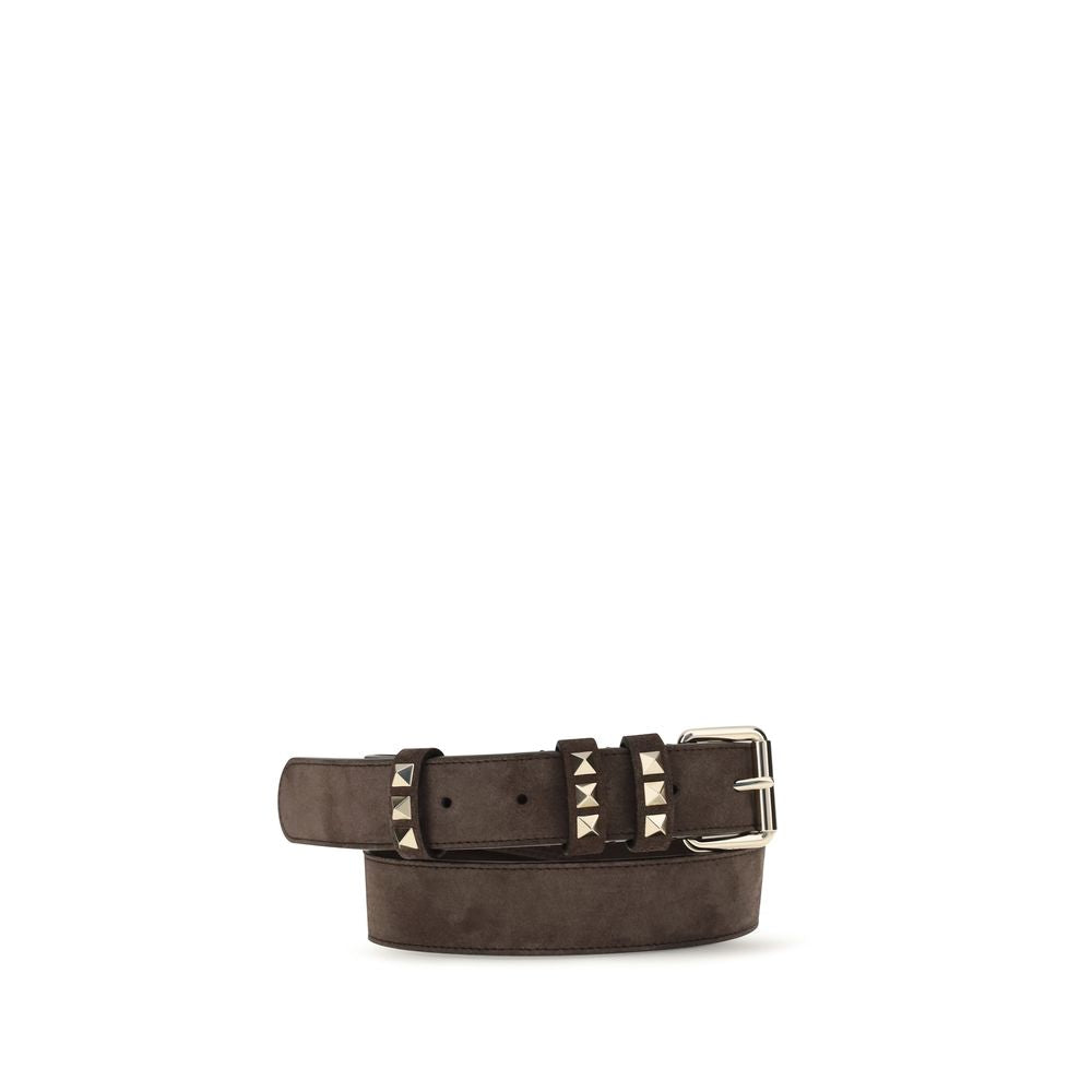 Valentino Garavani Brown Suede Leather Regular Belt Valentino Garavani