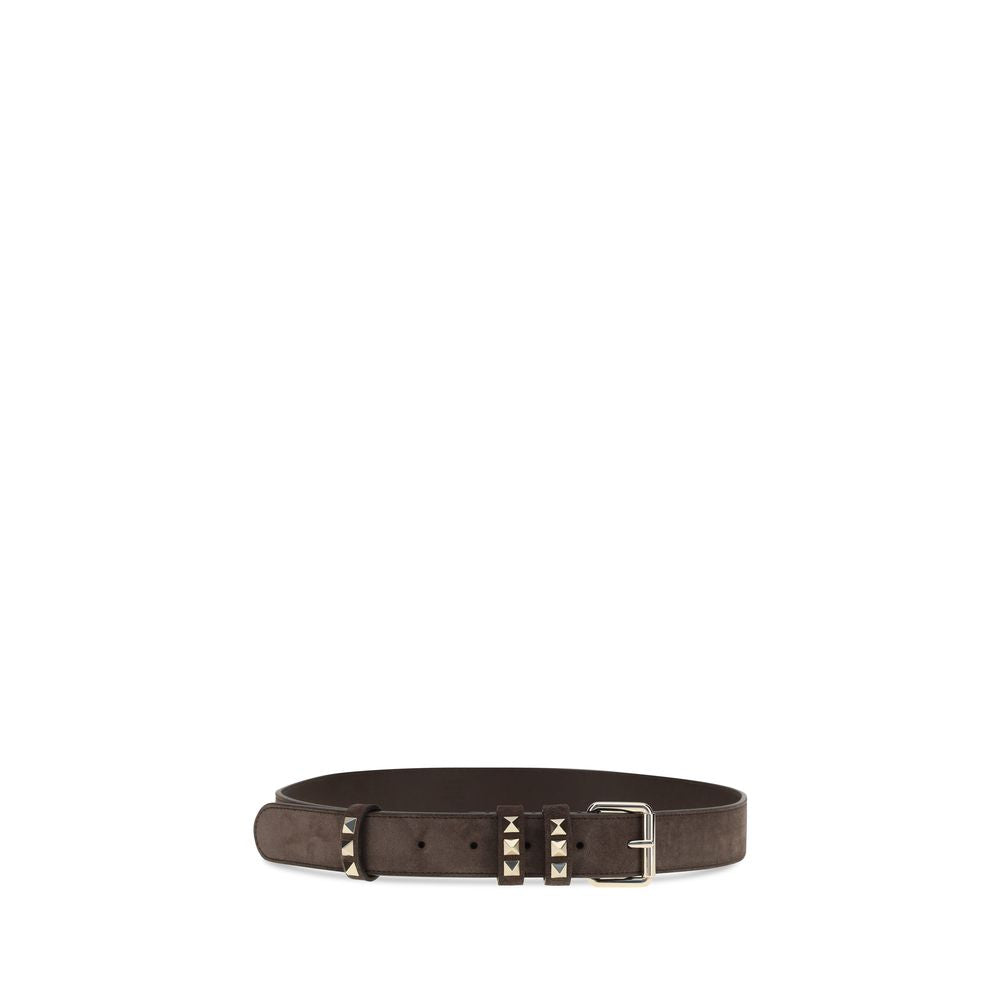 Valentino Garavani Brown Suede Leather Regular Belt Valentino Garavani
