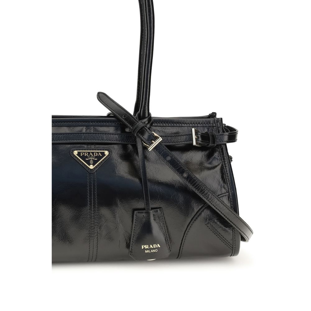 Prada Black Calf Leather Bos Taurus Handbag Prada