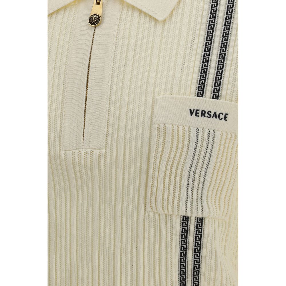 Versace Beige Cotton Polo Shirt Versace