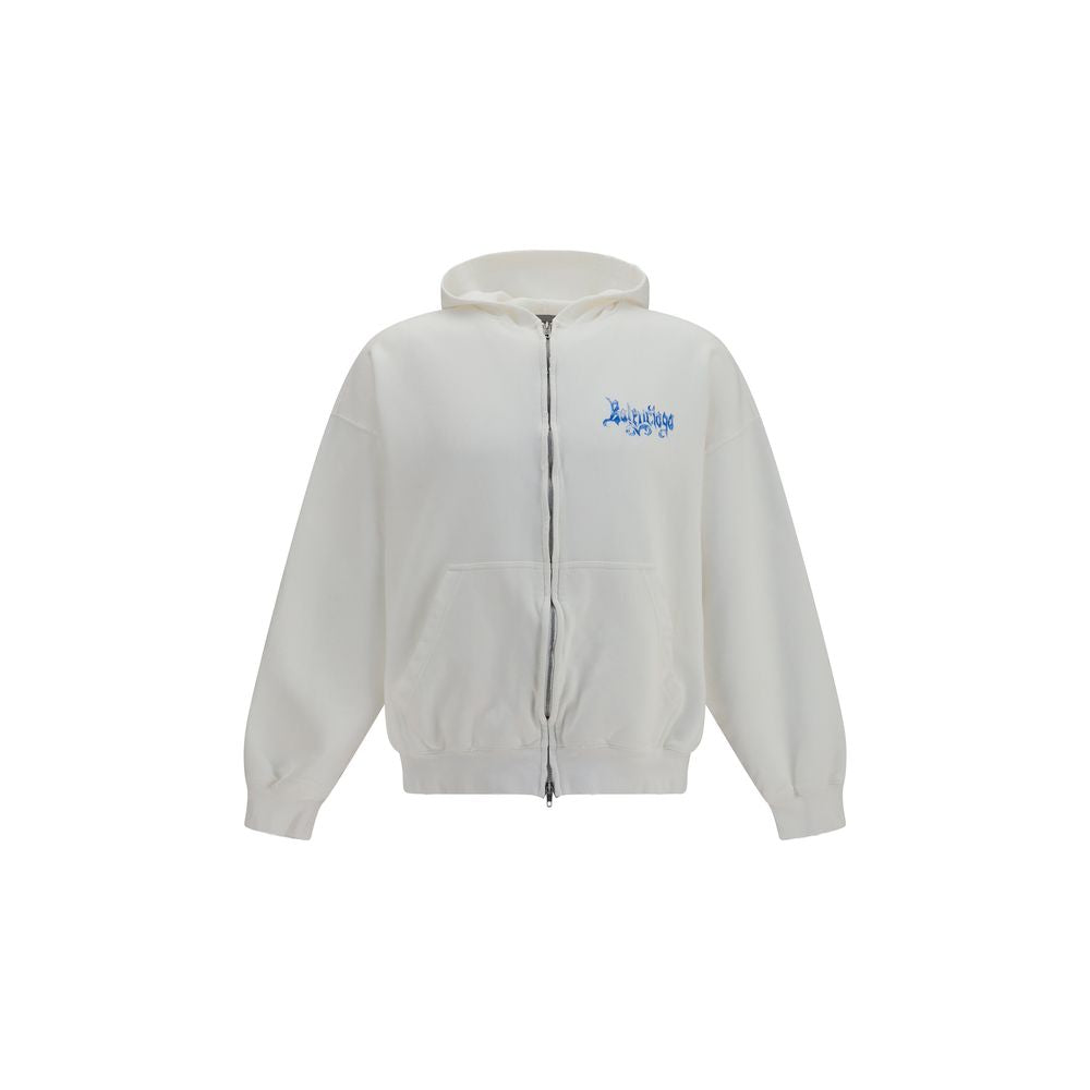 Balenciaga White Cotton Sweatshirt Balenciaga