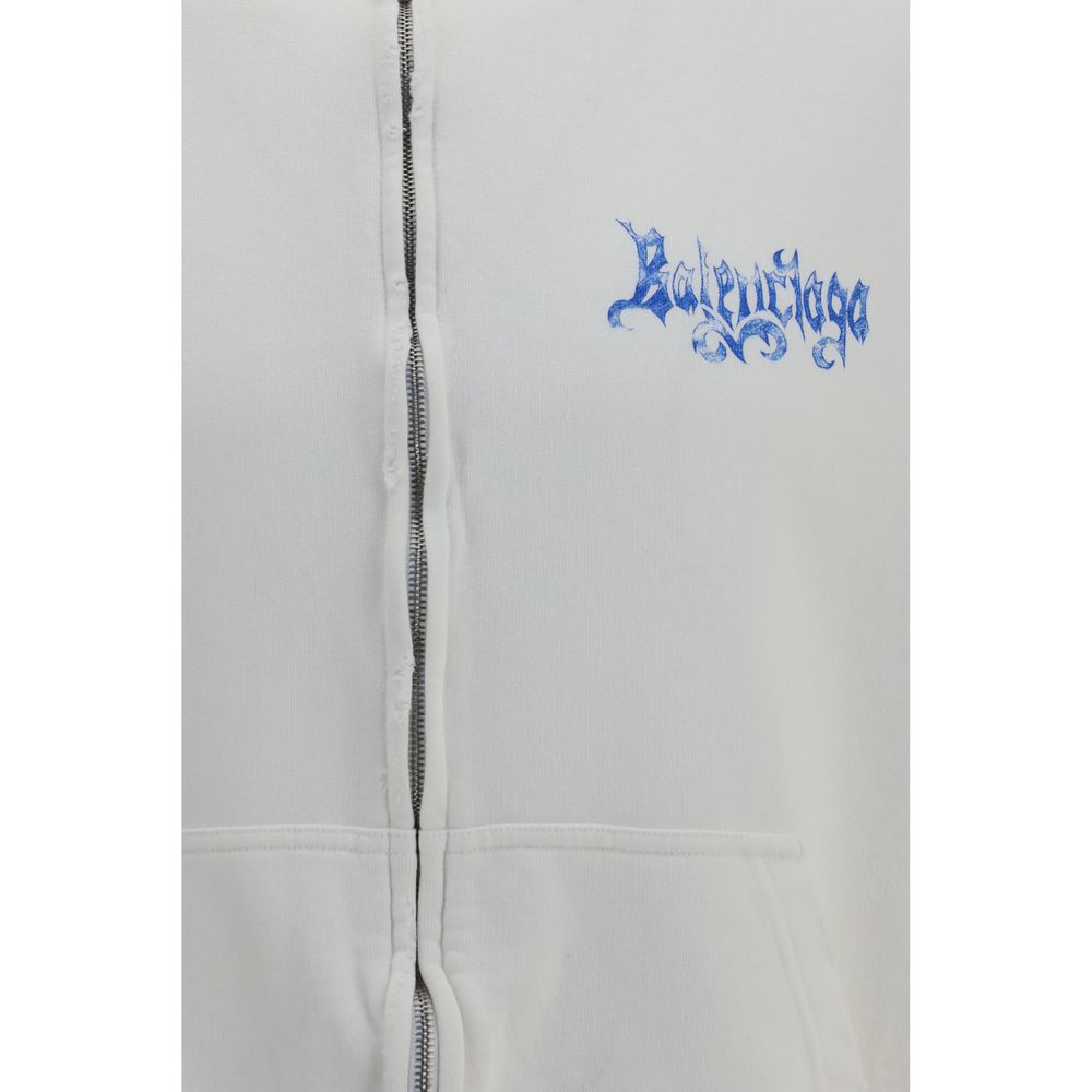 Balenciaga White Cotton Sweatshirt Balenciaga