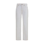Versace White Cotton High-Waisted Jean Versace