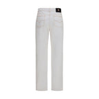 Versace White Cotton High-Waisted Jean Versace