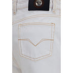 Versace White Cotton High-Waisted Jean Versace