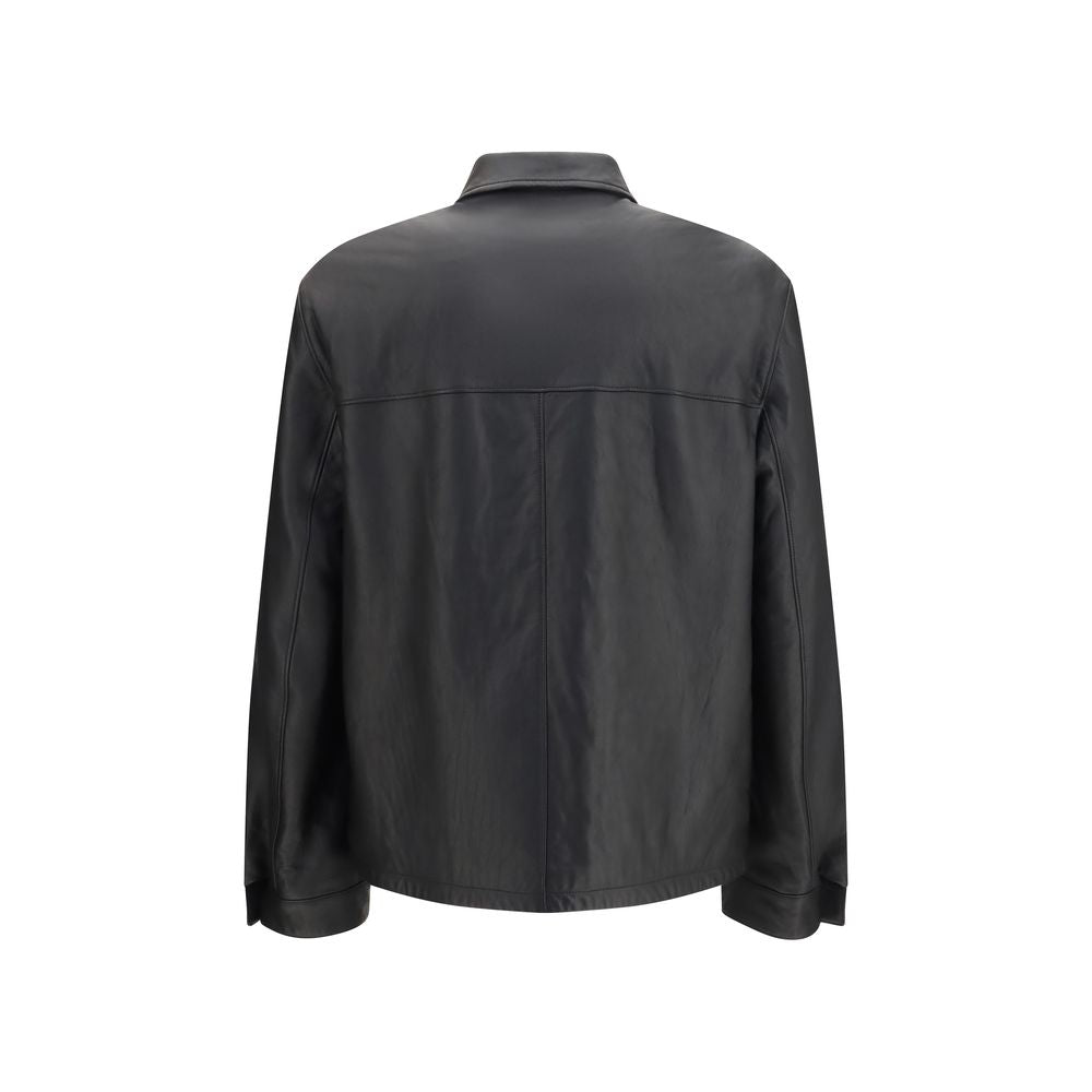Prada Black Lamb Ovis Aries Aries Leather Jacket Prada