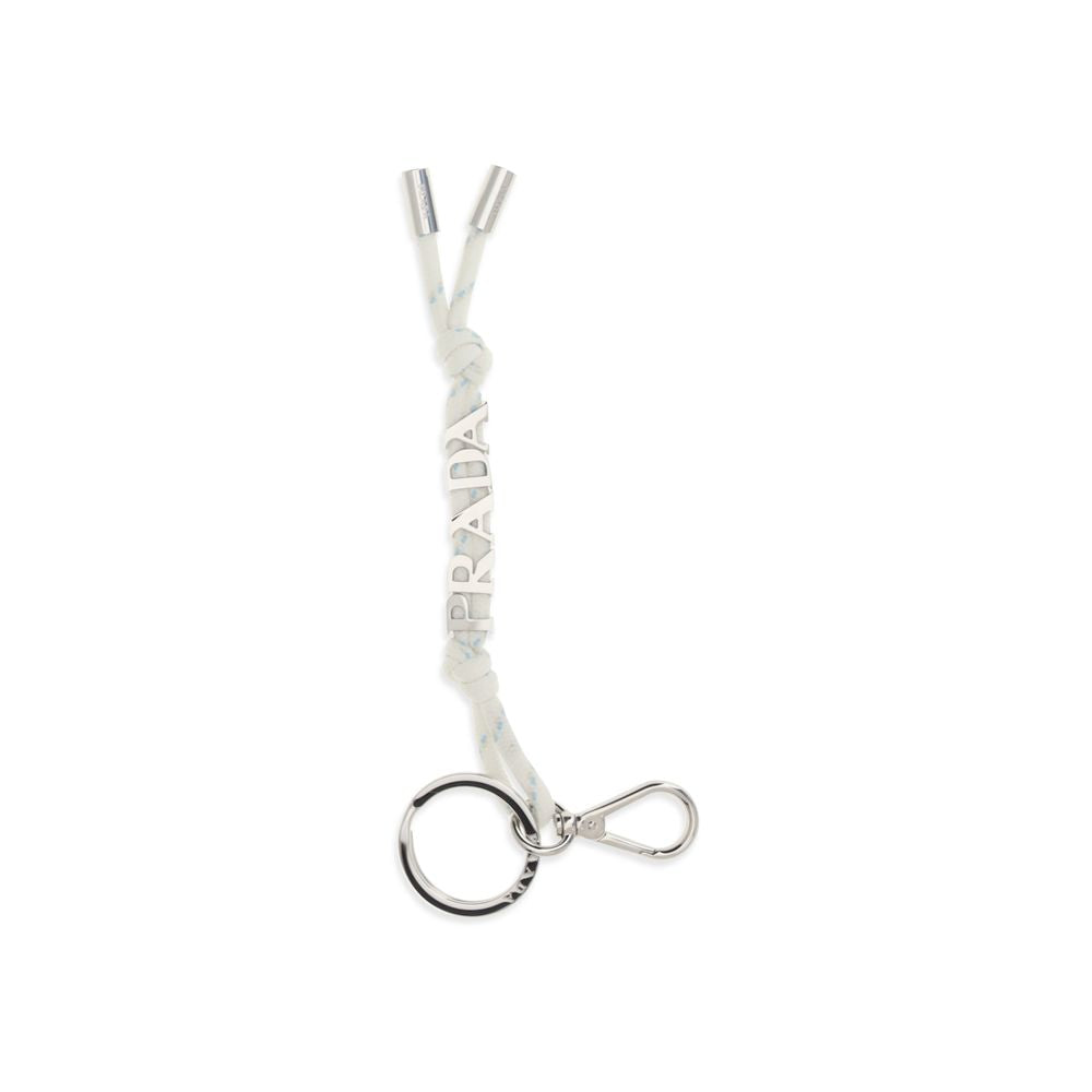 Prada White Recycled Polyamide Keychain Prada