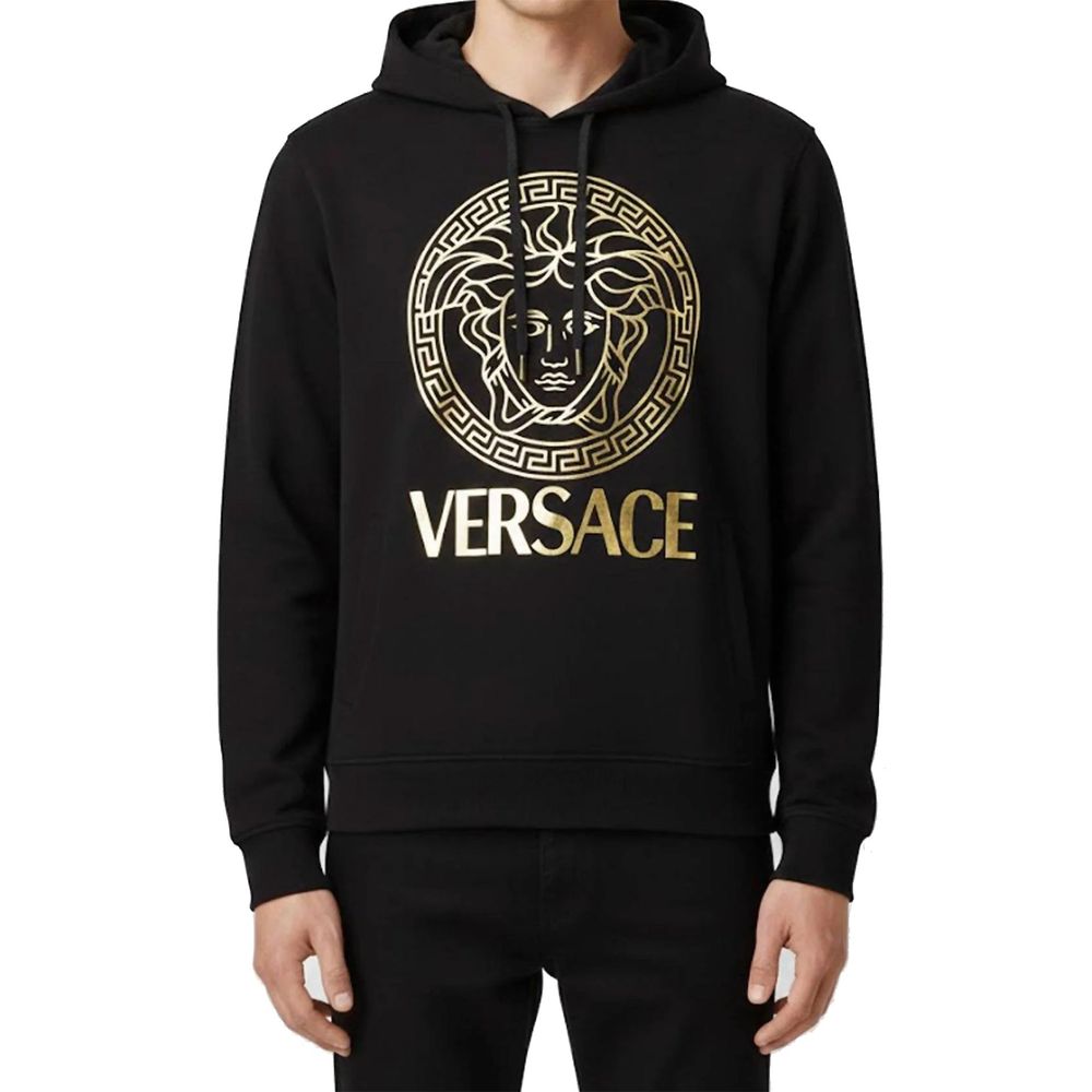 Versace Black Cotton Hoodie Versace
