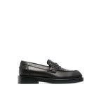 Versace Black Leather Slip-On Loafers Versace