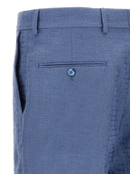 Fendi Blue Linen Bermuda Shorts