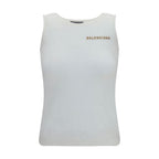 Balenciaga White Cotton Tank Tops Balenciaga