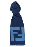 Fendi Blue Virgin Wool Scarf Fendi