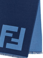Fendi Blue Virgin Wool Scarf Fendi