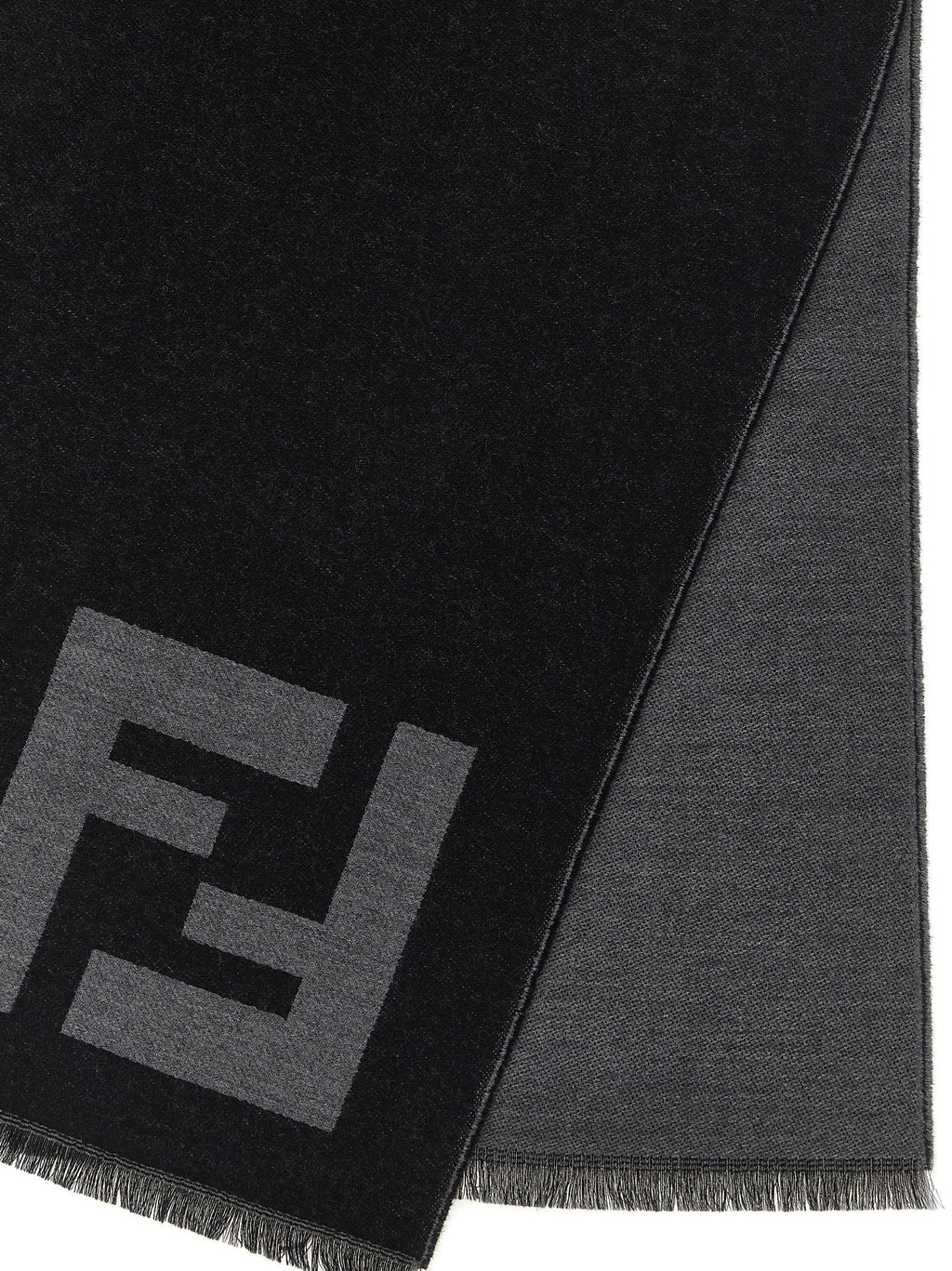 Fendi Black Virgin Wool Scarf Fendi