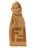 Fendi Brown Virgin Wool Foulard Fendi