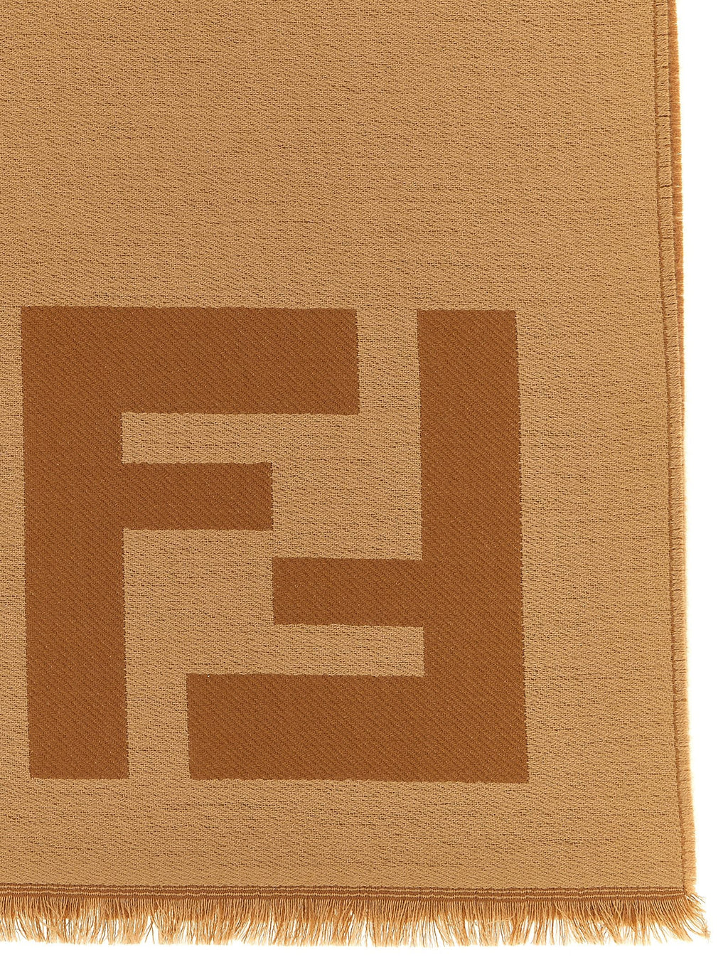 Fendi Brown Virgin Wool Foulard Fendi
