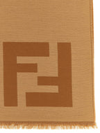 Fendi Brown Virgin Wool Foulard Fendi