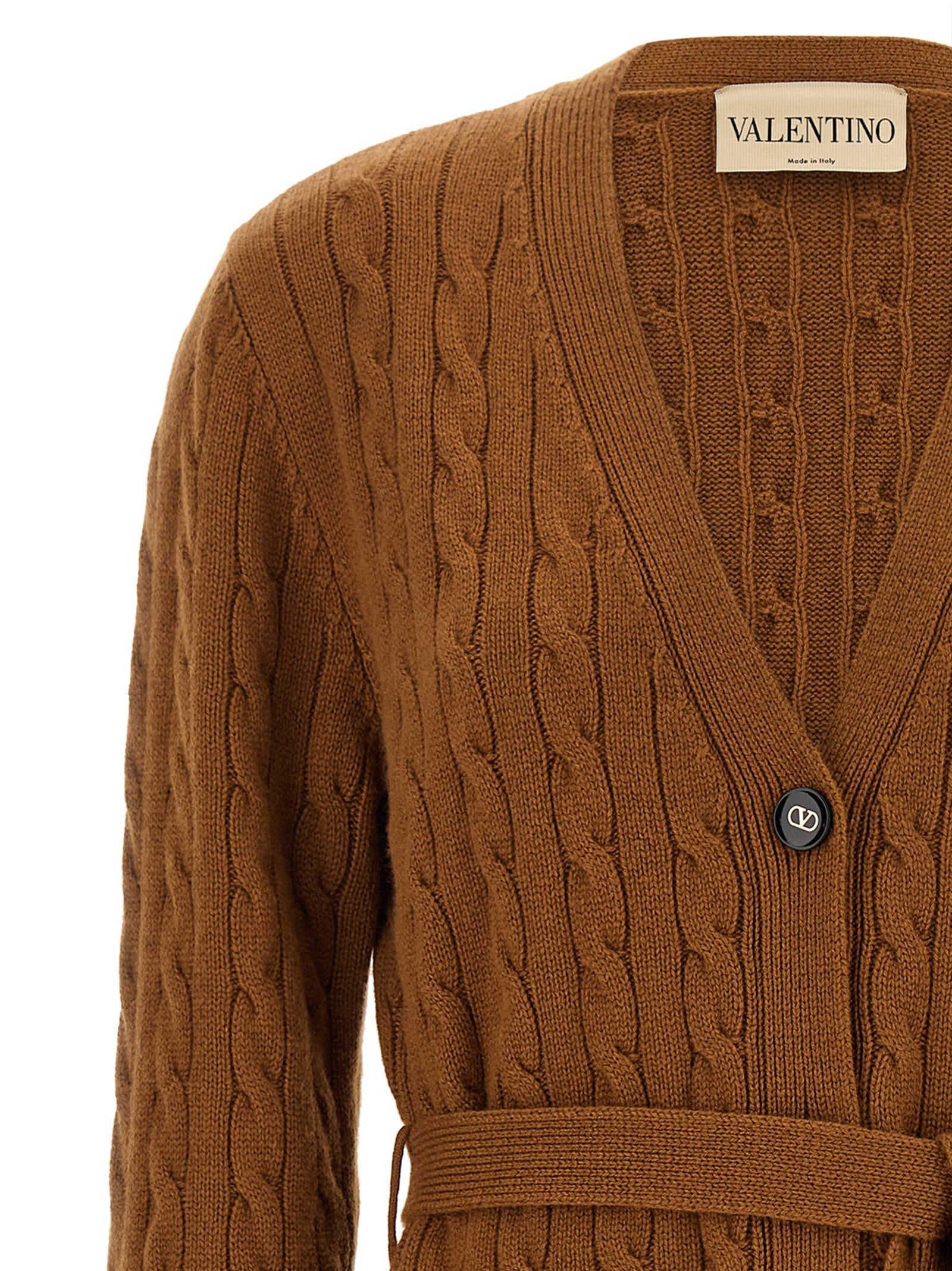 Valentino Garavani Brown Cashmere Cardigan Valentino Garavani